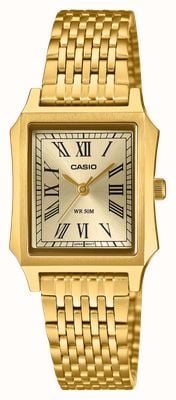Casio LTP-B190 Series Classic Quartz (23.5mm) Gold Sunray Dial / Gold PVD Stainless Steel Bracelet LTP-B190G-9BVER