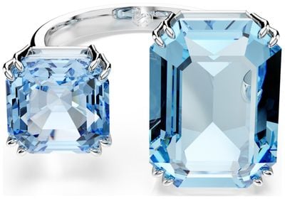 Swarovski Millenia Open Ring Octagon Cut Blue Crystals Rhodium Plated Size N 5694142