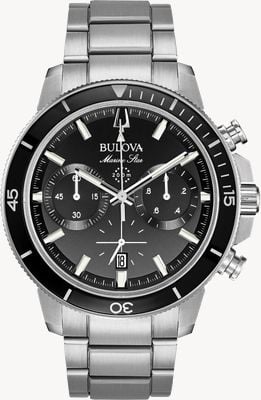 Bulova Men's Marine Star Black Chronograph Watch 96B272