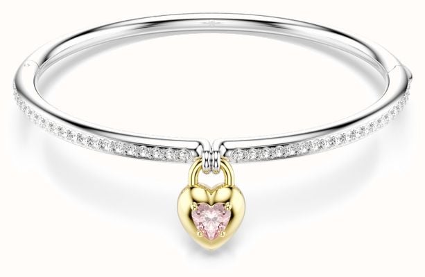 Swarovski Idyllia bangle, Mixed cuts, Heart, Pink, Mixed metal finish 5737266