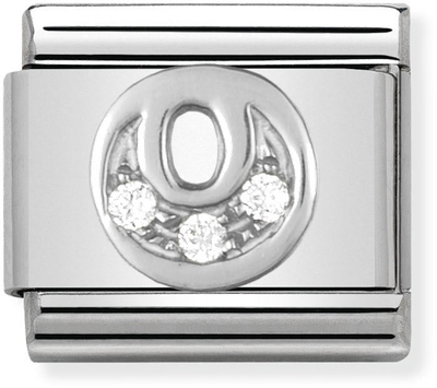 Nomination Classic Letter O Sterling Silver & Steel Cubic Zirconia Charm 330301/15