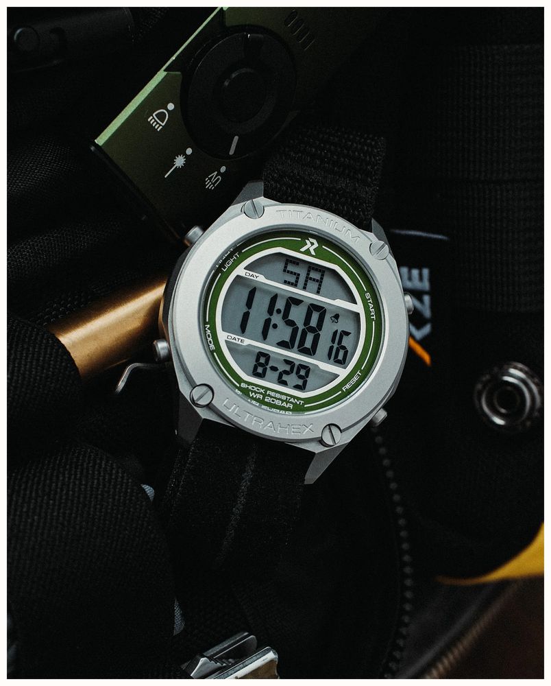 RZE UTD-8000 Multi-Function Project Forest Special Edition (42mm) Positive Display / Black Fabric Strap Watch UTD-8000-PF - alternate view 2