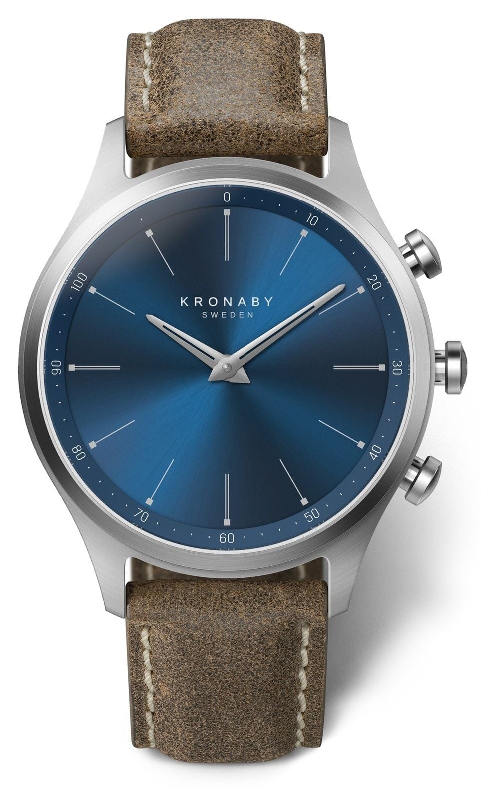 Kronaby S3759/1 41mm SEKEL Blue Dial Truffle Leather Strap Watch