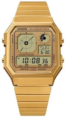 Casio Vintage Illuminator (33.9mm) Digital Display / Gold PVD Stainless Steel Bracelet A130WEG-9AEF