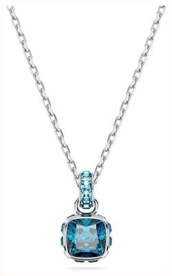 Swarovski December Birthstone Pendant Square Cut Blue Rhodium Plated 5651707
