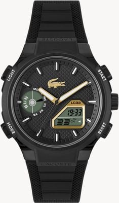 Lacoste LC33 Dual-Display Multifunction (45mm) Black Dial / Black Silicone Strap 2011435
