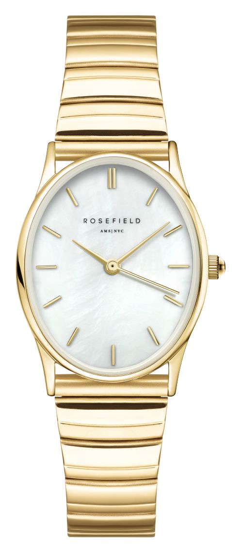 Rosefield OVWGSG-OV16 Oval (24mm) White Mother-of-Pearl Dial Watch