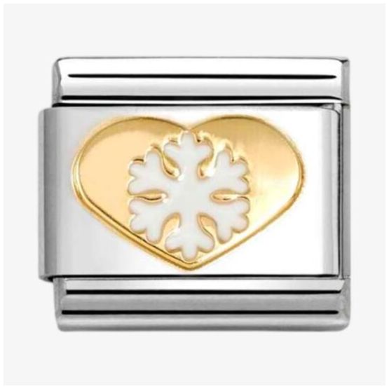 Nomination 030225/26 Classic Snowflake Heart 18ct Gold Charm Jewellery