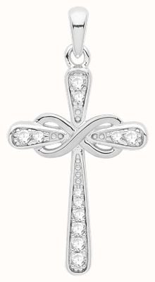 James Moore TH Silver Rhodium Plated Cross Pendant Only G61113