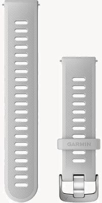 Garmin ForeRunner 55 | Quick Release Strap (20mm) White Silicone / Stainless Steel Hardware - Strap Only 010-11251-9Q