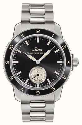 Sinn 104 Classic 12 Small-Seconds (41mm) Black Electroplated Dial / Stainless Steel H-Link Bracelet 104.060 H-LINK