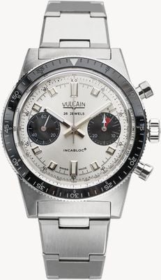 Vulcain Skindiver Chronograph Automatic (39.7mm) Silver Dial / Stainless Steel Bracelet Watch 590176A57.BHM286