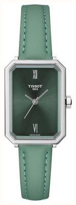 Tissot SRV Quartz (21.8mm) Green Sunray Dial / Green Leather Strap T1601101609300