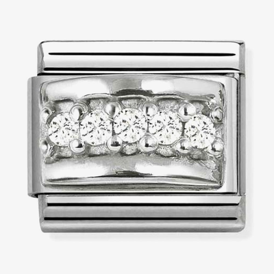 Nomination Classic Silver, White Stones Charm 330304/50