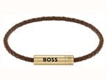 BOSS Jewellery Ares air Braided Cuff Brown Leather 1580876