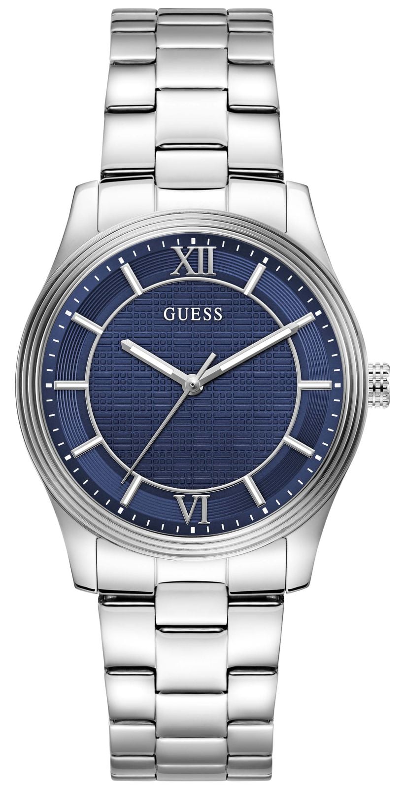 Guess GW1127G1 Mens Quentin Blue Sunray Dial Silver-Tone Watch