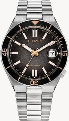Citizen Tsuyosa Shore Timeslip Automatic Limited Edition (40mm) Black Sunray Dial / Stainless Steel Bracelet NJ0238-57E