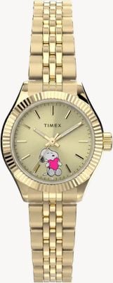 Timex x Peanuts Legacy Mini Heart Hug 25mm Stainless Steel Bracelet Watch TW6A07400