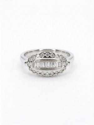 18ct White Gold Diamond Cluster Ring JM4721