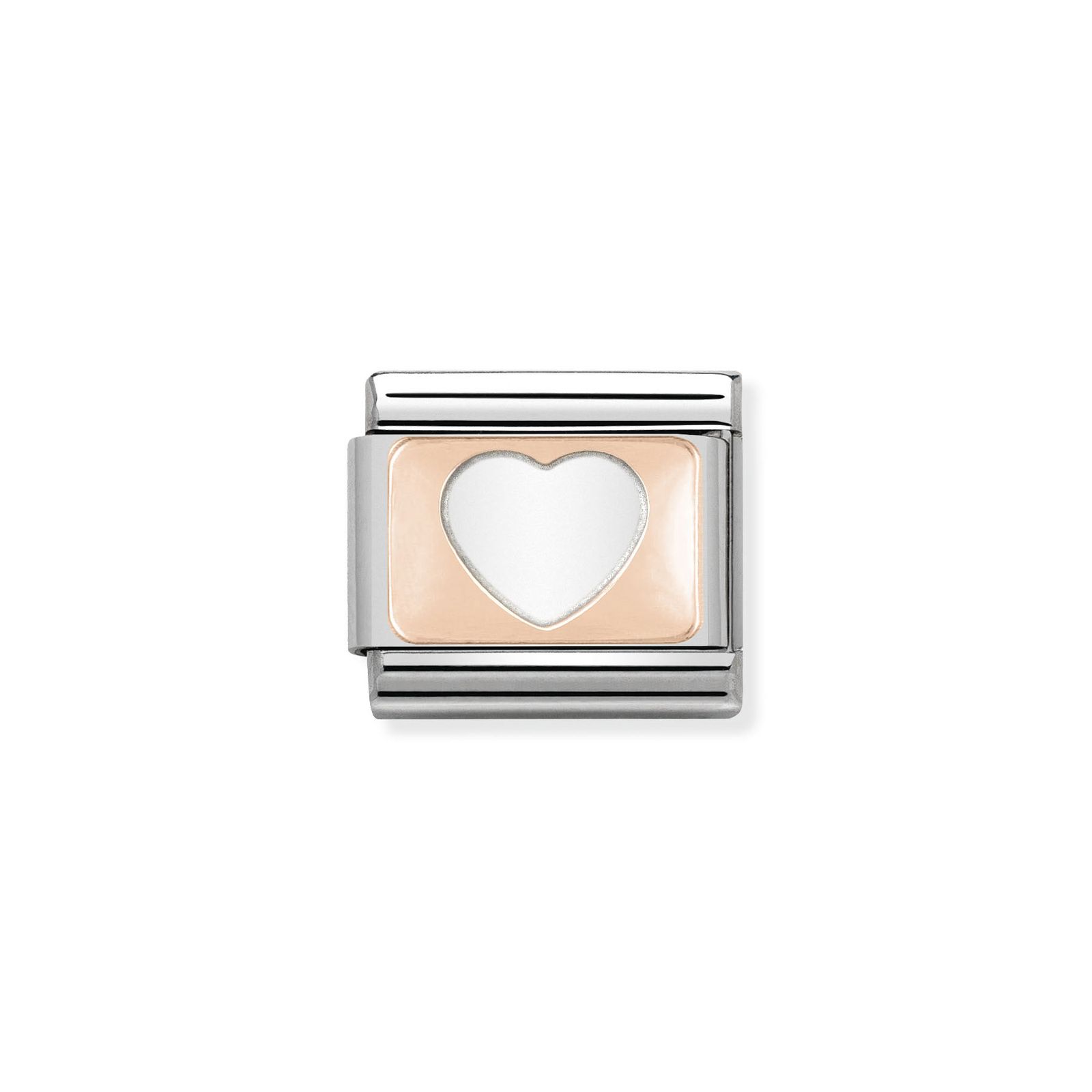 Nomination 430101/08 Classic Heart 9ct Rose Gold & Steel Jewellery