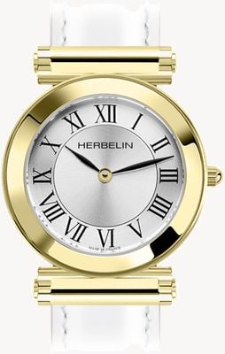 Herbelin Antarès Watch Case - Silver Dial / Gold PVD Stainless Steel - Case Only H17443P01