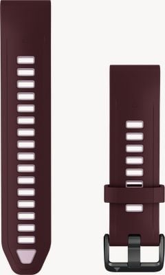Garmin QuickFit Bands (20mm) Dark Cherry/Dust Rose Silicone with Black Hardware - Strap Only 010-14506-02
