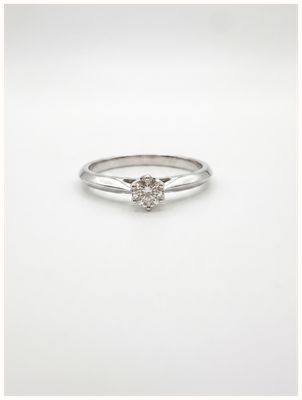 e alexandra 9ct White Gold Diamond Set Solitaire Ring 0.15cts Dr1884w J36486