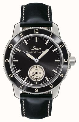 Sinn 104 Classic 12 Small-Seconds (41mm) Black Electroplated Dial / Black Leather Strap 104.060 BLACK LEATHER