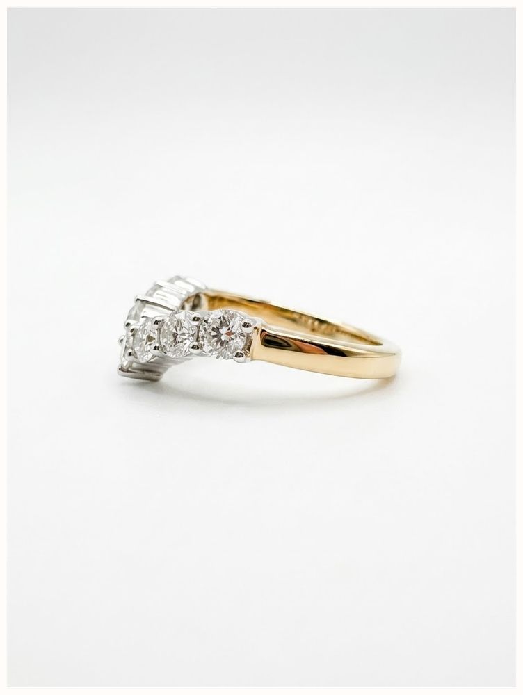 0.78ct Round Brilliant Natural Diamond 9ct Yellow Gold Half Eternity Ring BJR0436 - alternate view 2