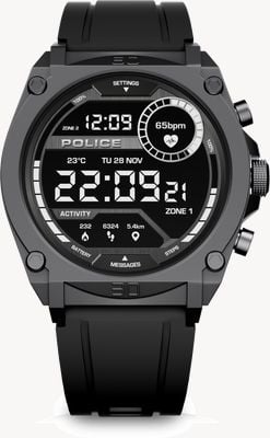 Police MyAvatar AMOLED Smartwatch (45mm) Digital Dial / Black Silicone Strap PEIUN0000102-ILG