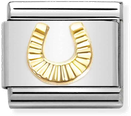 Nomination Classic Horseshoe Steel & Gold Charm 030149/53