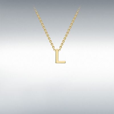 IBB 9ct Yellow Gold Fine Initial Necklace L 1.19.0161