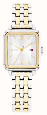 Tommy Hilfiger Mia (22.5mm) Silver Dial / Two-Tone Stainless Steel Bracelet 1782861