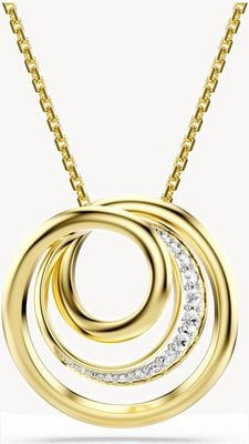 Swarovski Hyperbola Necklace, Round Cut, White, Gold-tone Plated 5740410