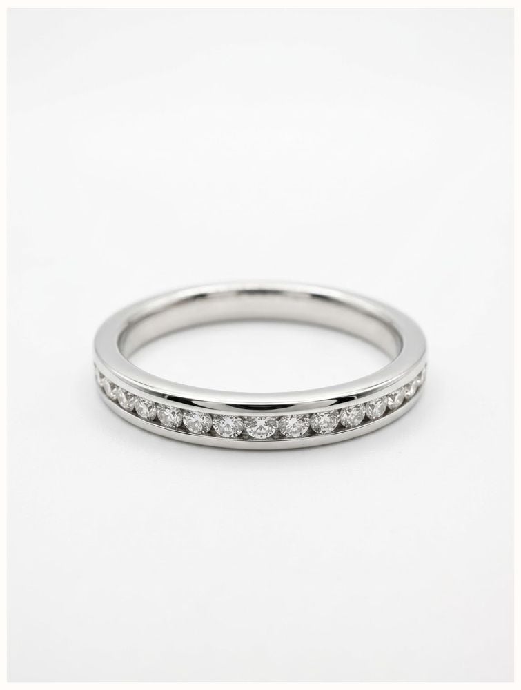 0.50ct Round Brilliant Natural Diamond 18ct White Gold Full Eternity Ring JM8519 - alternate view 2