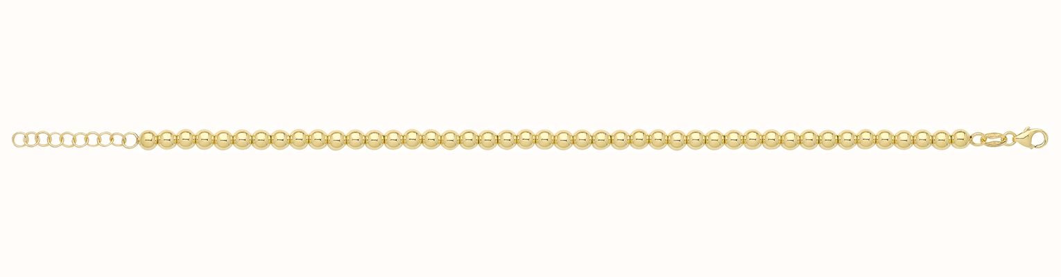 James Moore TH Ladies 9ct Yellow Gold 7"" Beaded Bracelet BR665