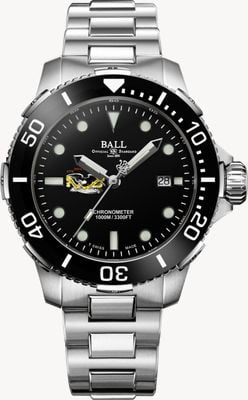Ball Watch Company Engineer Hydrocarbon DeepQUEST Protector Chronometer (42mm) Black Dial / Titanium & Steel Bracelet Watch DM3002A-S9C-BK