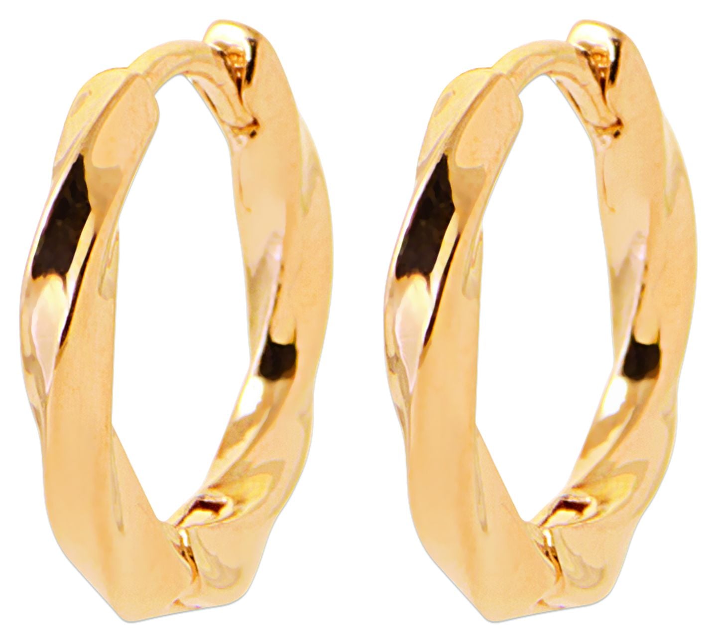 Burren Jewellery E1730 18k Gold Plated Twist Huggie Hoop