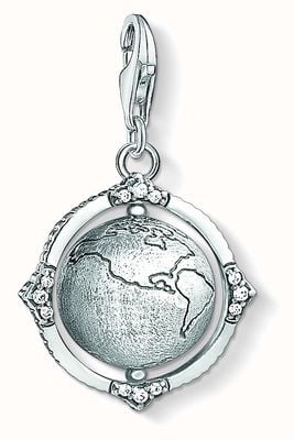 Thomas Sabo Vintage Globe Sterling Silver Blackened Zirconia 1676-643-14