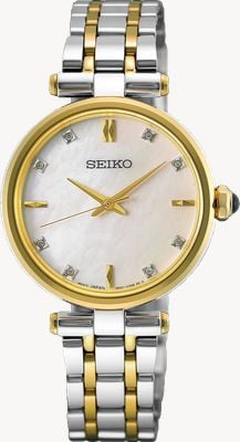 Seiko Classic Diamond Quartz (29mm) Mother-of-Pearl Dial / Two-Tone Stainless Steel Bracelet HGH007P1