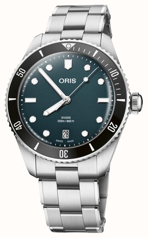 ORIS Divers Date Automatic 39mm Blue Dial Stainless Steel Bracelet Black Tropic Strap 01 733 7795 4055 SET