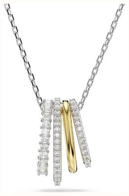 Swarovski Hyperbola Pendant Necklace White Crystals Rhodium and Gold-Tone Plated 5696626