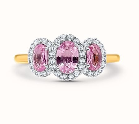 18ct Yellow Gold Diamond And Pink Sapphire 1.59ct Ring SL8548YG