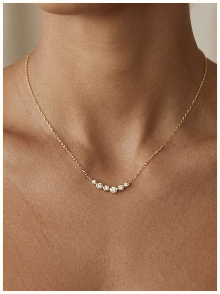0.20ct Natural Round Brilliant Diamond 18ct Yellow Gold Necklace J69846 - alternate view 2