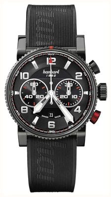 Hanhart PRIMUS Racer Automatic Chronograph (44mm) Black Dial / Black Rubber Strap - M 741.510-1020