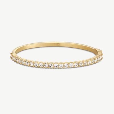 D.LOUISE Gold Tone Classic Tennis Bangle Size S/M SKB-030-001