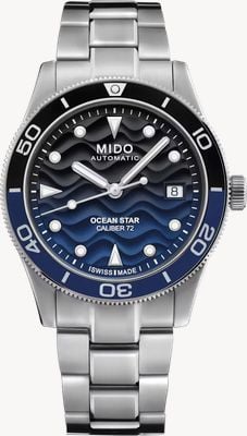 MIDO Ocean Star 39 Automatic (39mm) Blue Gradient Wave Dial / Stainless Steel Bracelet M0269071104100