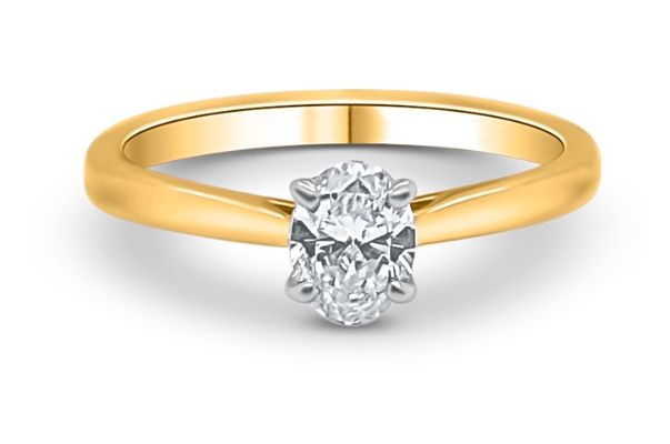 Bass Jewellery J93634 18ct Yellow Gold Oval Diamond Set Ring