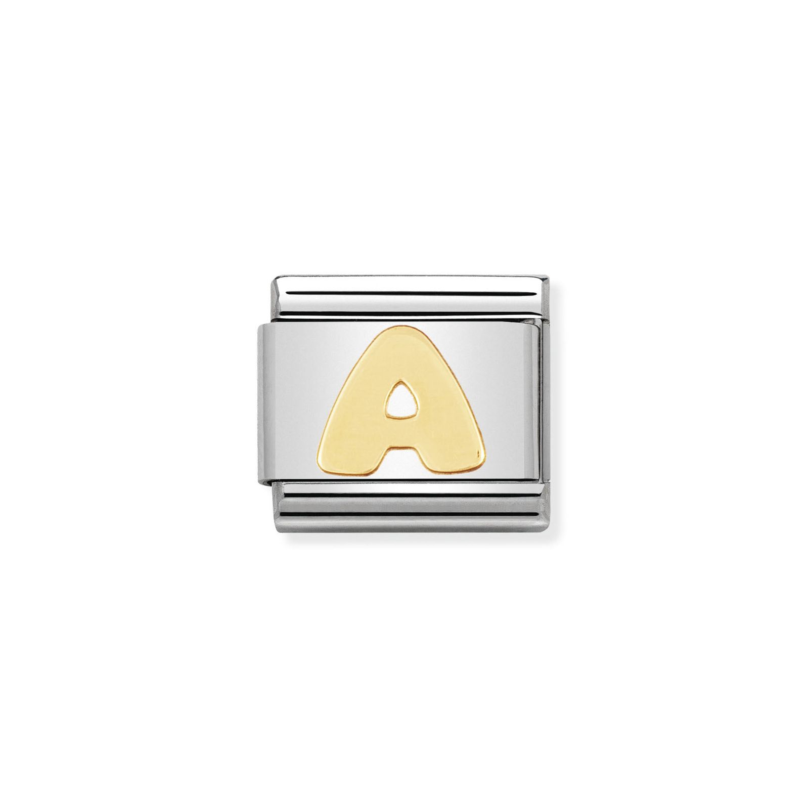 Nomination 030101/01 Classic Letter A 18ct Gold & Steel Jewellery