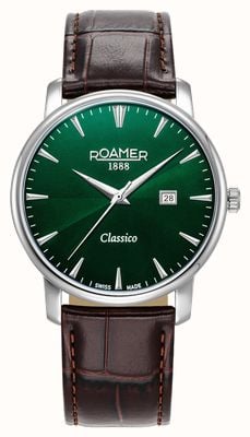Roamer Classico Gents Quartz (40mm) Green Dial / Brown Leather Strap 971856 41 75 05